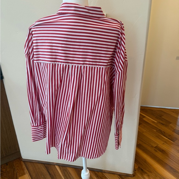 Zara Red and White Striped Women's Blouse - Picture 3 of 6
